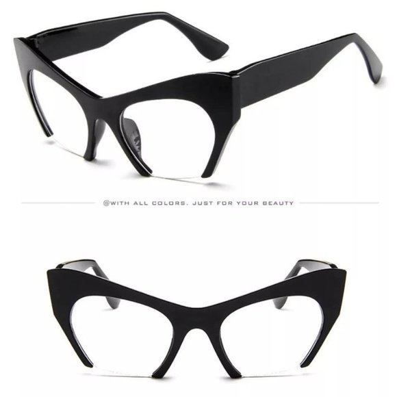 Fashion Retro Half frame Cat eye Women Glasses Frame Can Be Equipped - Picture 3 of 6